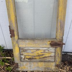 Vintage Small Yellow Door with window