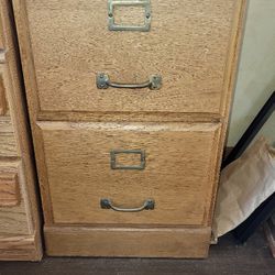 Oak Wood File Cabinet