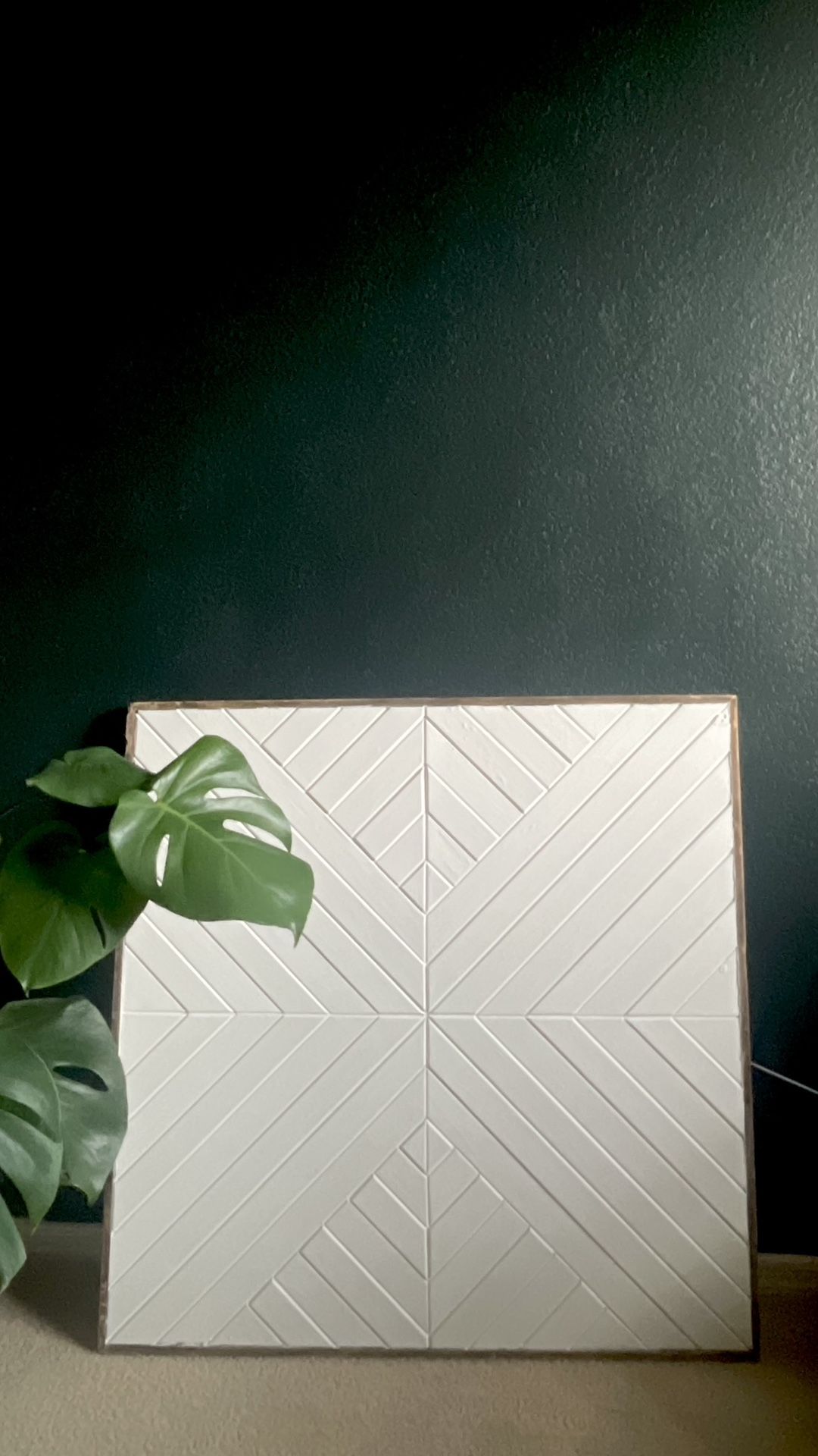 Upcycled White Geometric Wood Art