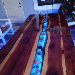 Rustic Table With Epoxy