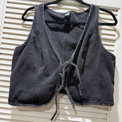 Black Denim Tie, Vest Size Extra Large