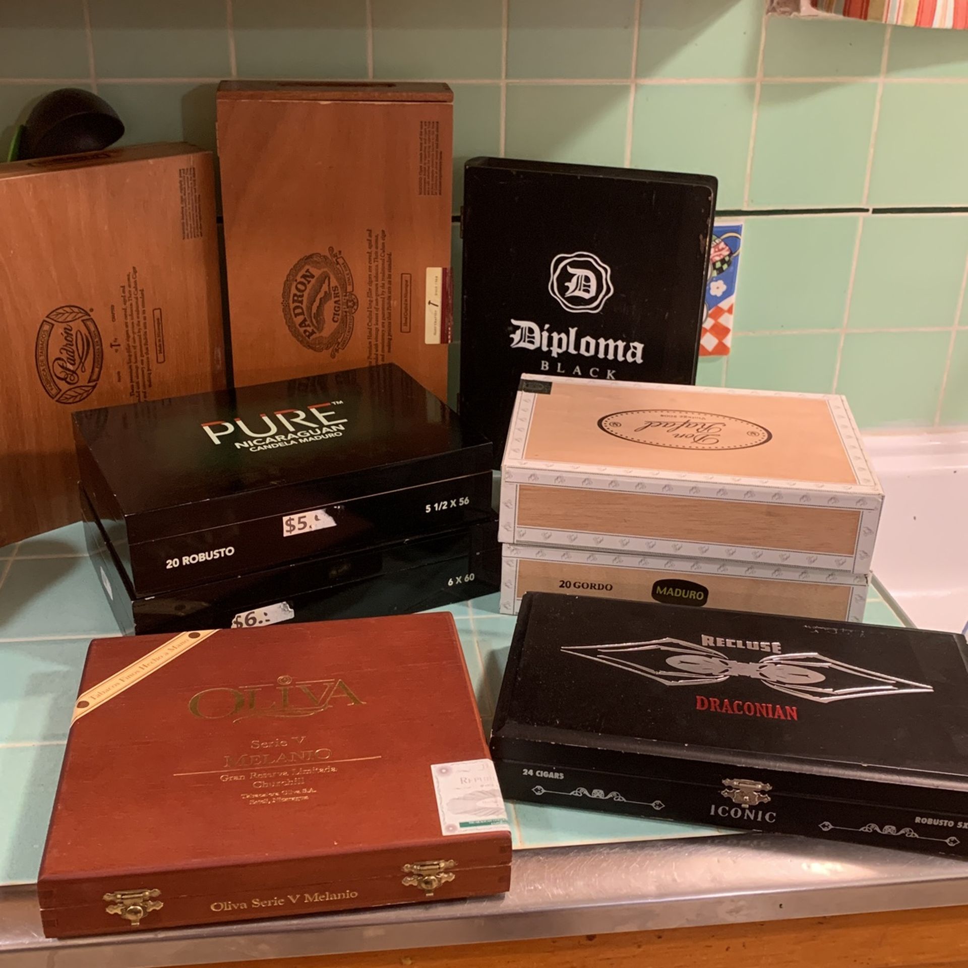 Cigar Boxes. 9 Boxes.