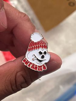 Supreme Snowman Pin Red FW21 Enamel Lapel Pin Authentic Brand New