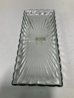 Martha Stewart Collection Glass Rectangle Platter Clear 14 x 6 INCH