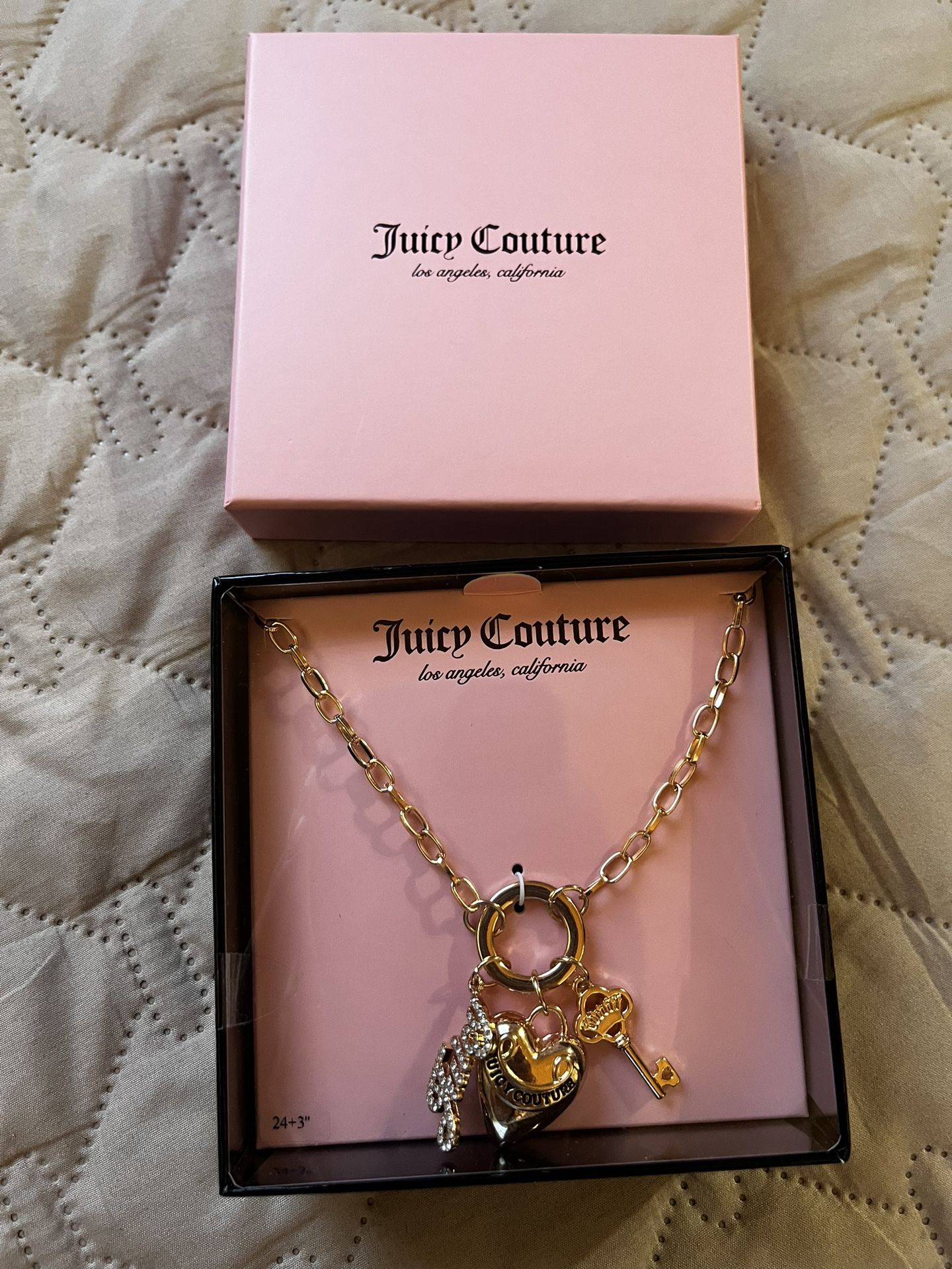 Juicy Couture Heart Multi Charm Necklace