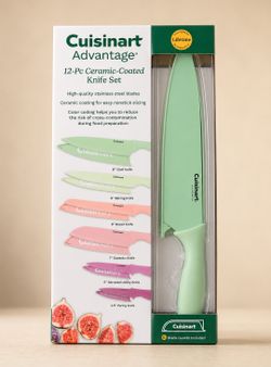 Cuisinart 12-Piece Ceramic-Coated Knife Set.