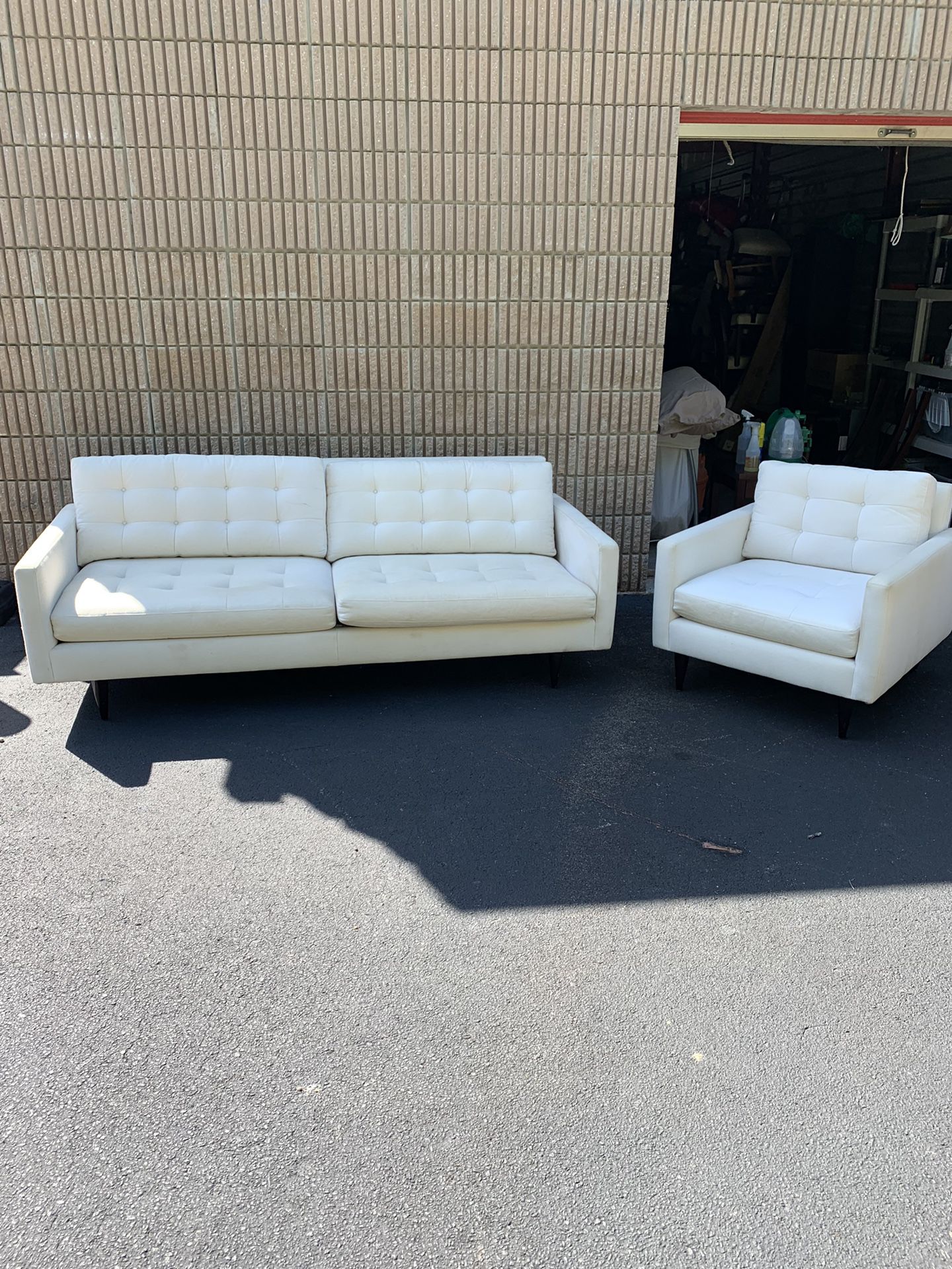 Crate and barrel couch and chair