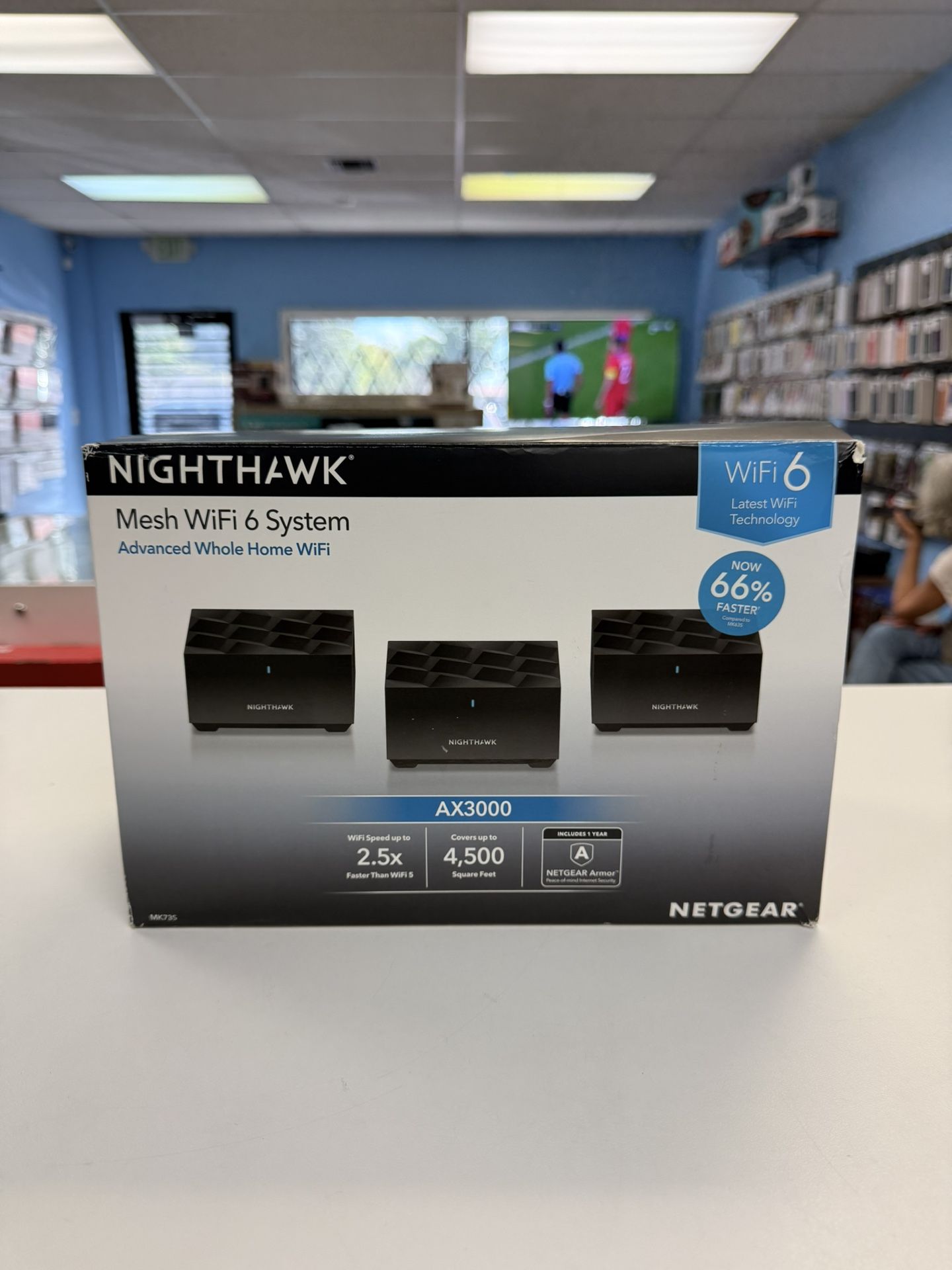 NETGEAR – Nighthawk AX3000 (MK73S) WIFI 6 Mesh System, 3PK Router&2Satellite New