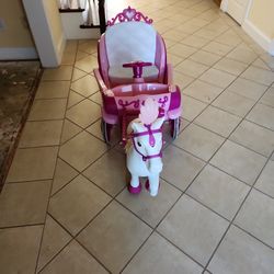 6V Disney Princess Royal Horse Carriage Electric Ride On