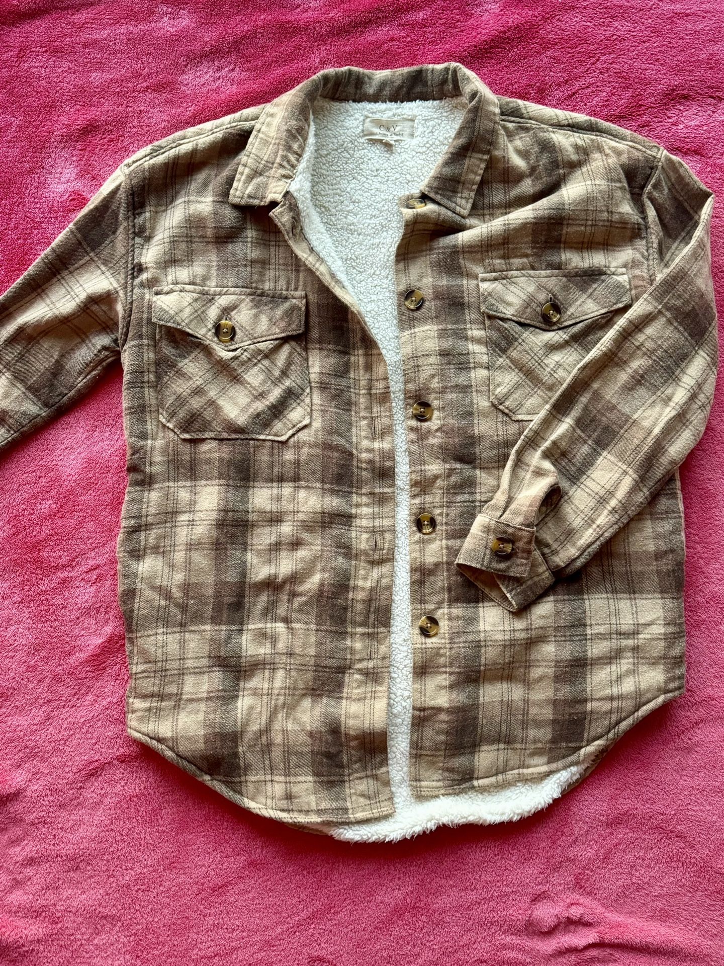 Bella Rose Boutique Flannel Fleece Lined Jacket