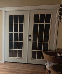 French Double Door with 15-Lite Glass Panels