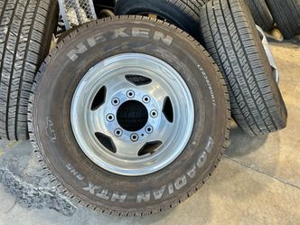 6X 17" OEM CHEVY GMC 3500HD DUALLY WHEELS NEXEN ALL SEASON TIRES LT235/80R17 98% TREAD 10 PLY