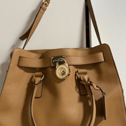 Michael Kors Tan Gold Hardware Leather Satchel 