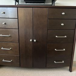 Laurier Wood + Wood Veneer Dresser w/ Center Shelves