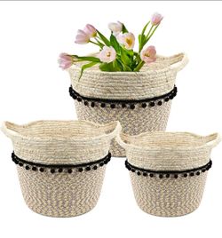 3 woven baskets
