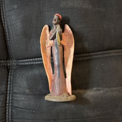 Black Angel With Harp 6 Inches 
