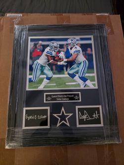 Ezekiel Elliott & Dak Prescott Dallas Cowboys Signed Framed Photo