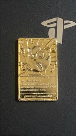 This is a 1999 Burger King promotional 23K gold-plated metal Pokémon card of Jigglypuff (#39)
