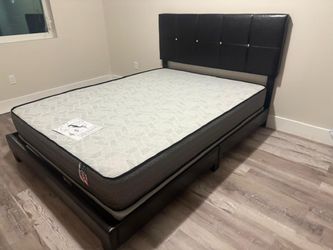 NEW BED FRAME FULL SIZE WITH MATTRESS AND BOX SPRING