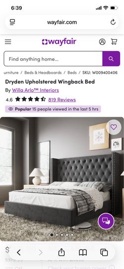 Dark Grey King Size Bed Frame