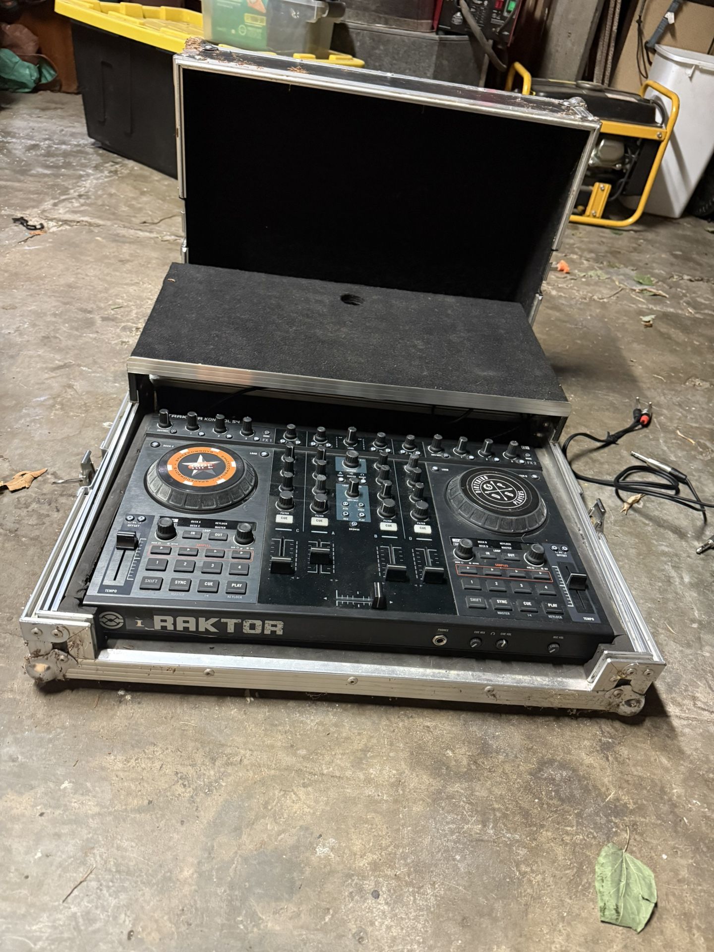 Traktor S4 DJ Controller With Sliding Computer Shelf Flight Case