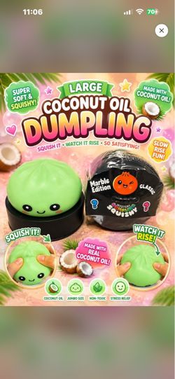 Coconut Oil Dumpling Squishy Toy