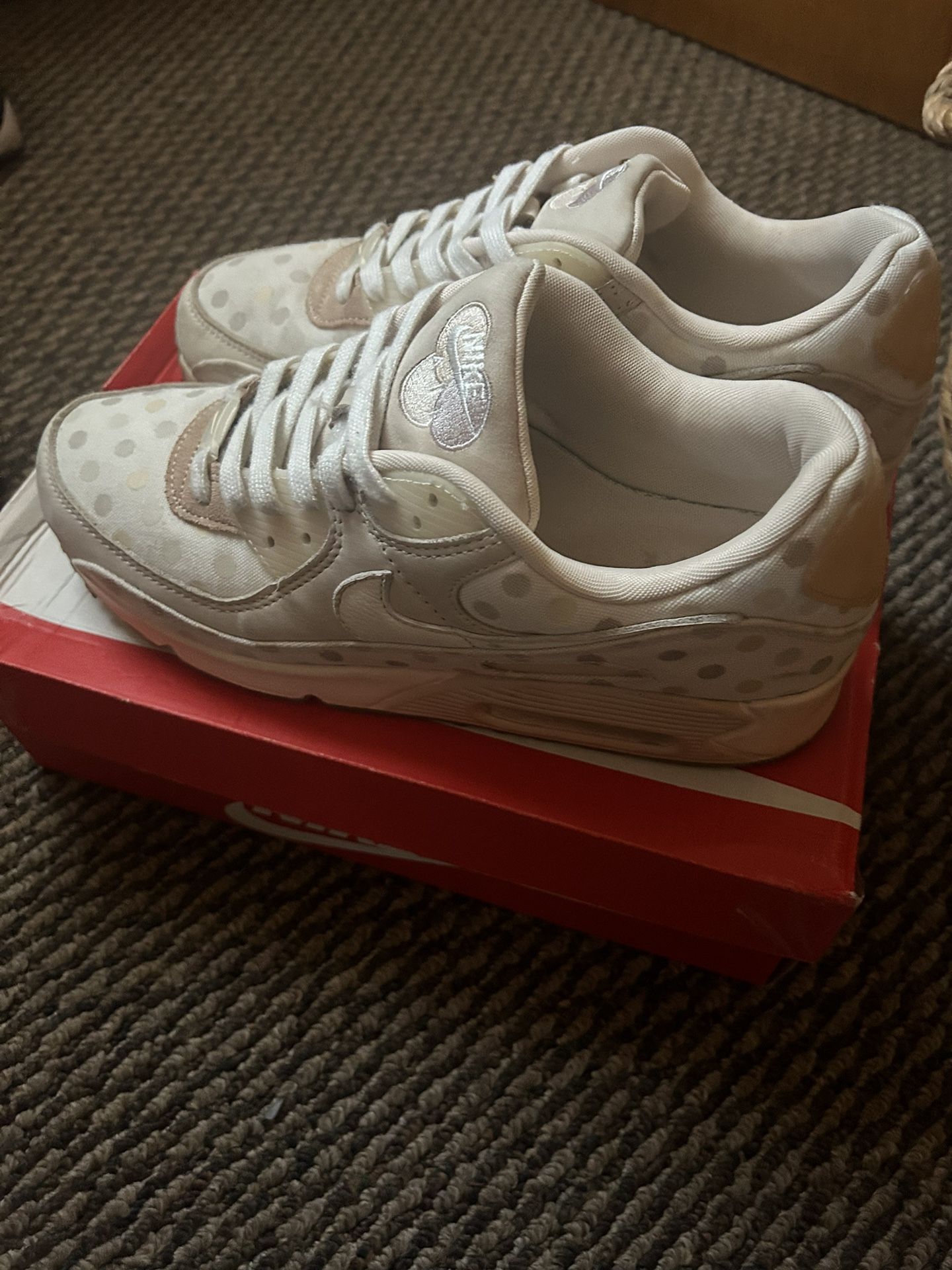 Men's Nike Air Max 90 Shimmer Beige Polka Shoes