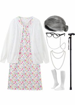 EBYTOP OLD LADY COSTUME