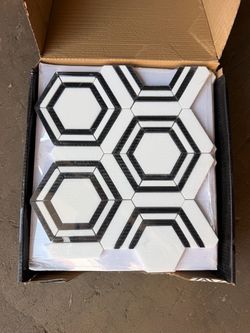 MSI Georama Nero Polished Marble Mosaic Tile