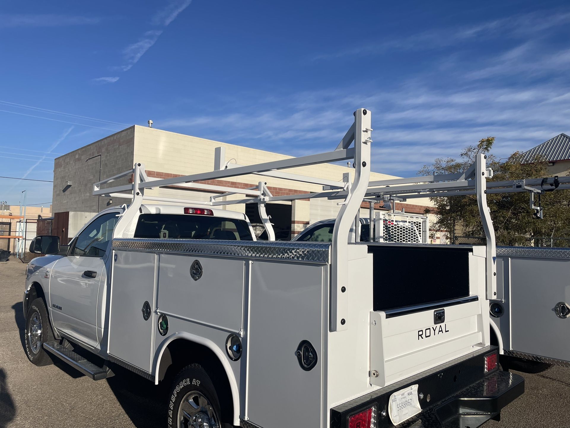 Contractor Ladder Racks White Service Body