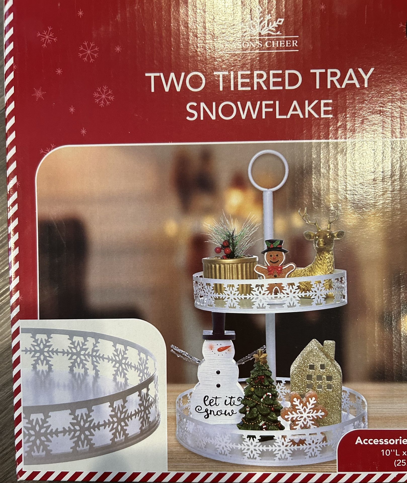 Snowflake 2 Tiered Tray (brand new)