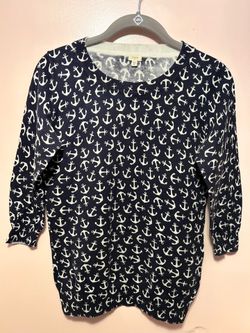 J.Crew Anchor Print Cotton Sweater