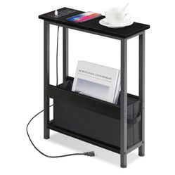 Slim Charging End Table with Storage