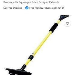SubZero Extendable 52" Aluminum Window Snowbroom Ice Scrapper & Squeegee