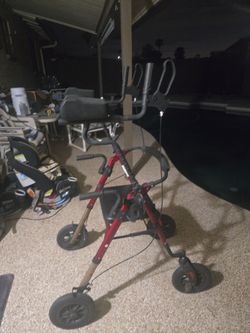 Upright Walker with Armrest, Up Rollator with Extra Wide Padded Seat & Backrest, Tall Walker