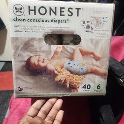 Honest Clean Conscious Diapers  40 Diapers 6 ROCKIN TOT 35+ LBS