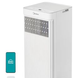 Midea 10,000 BTU ASHRAE (7,100 BTU SACC) Portable Air Conditioner, Smart Control, Cools up to 300 Sq. Ft., with Dehumidifier