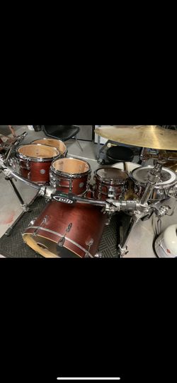 Gretsch drum set and paiste cymbals and dw hardware