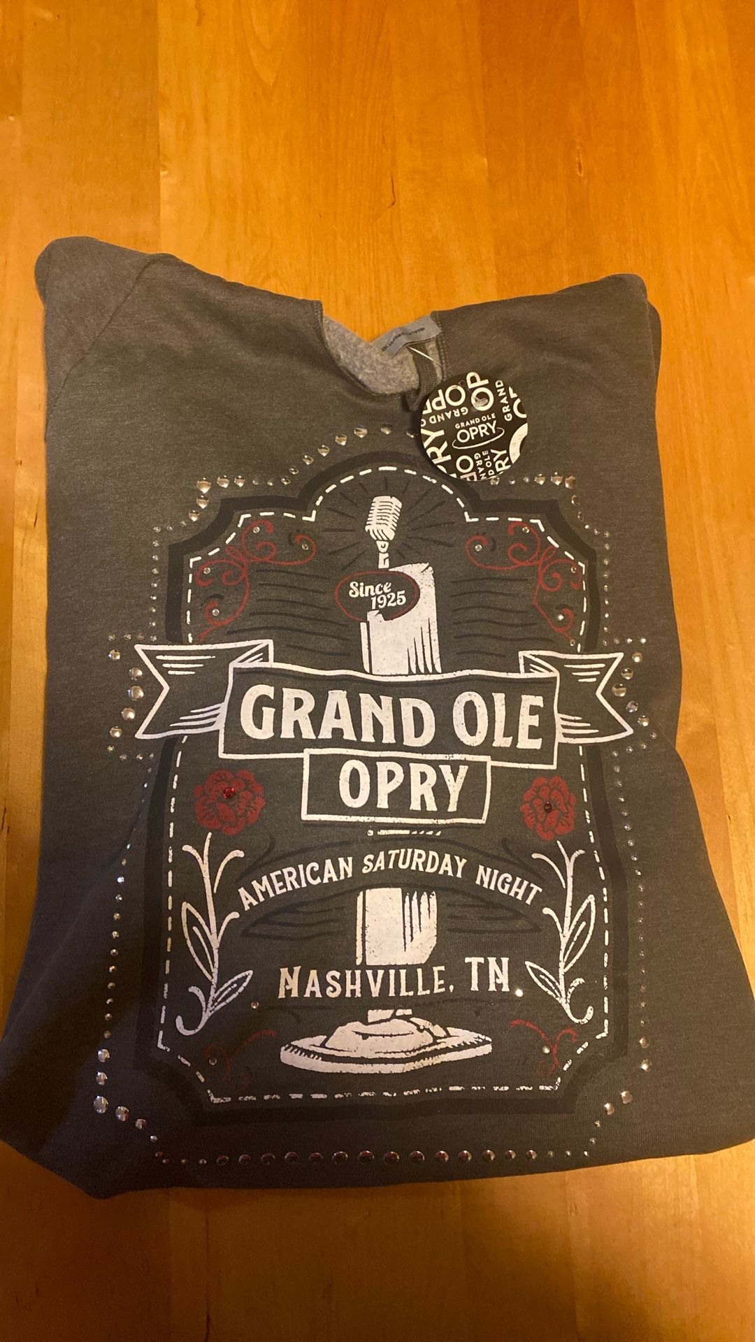 Brand New w/tags Womens Grand Ole Opry Gray Hoodie XL
