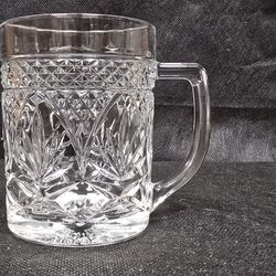 Set Of 8 Pressed Glass Beer Mugs