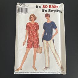 Simplicity Sewing Pattern Size A XS S M L XL Its So Easy 9032 Vintage 1990s