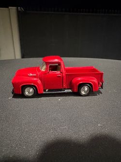 Vintage 1956 Ford F-100 Pickup Truck Red Diecast Model Car Toy
