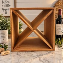 24-wBottle Solid Wood Wine Rack – Rustic Farmhouse Wine Storage