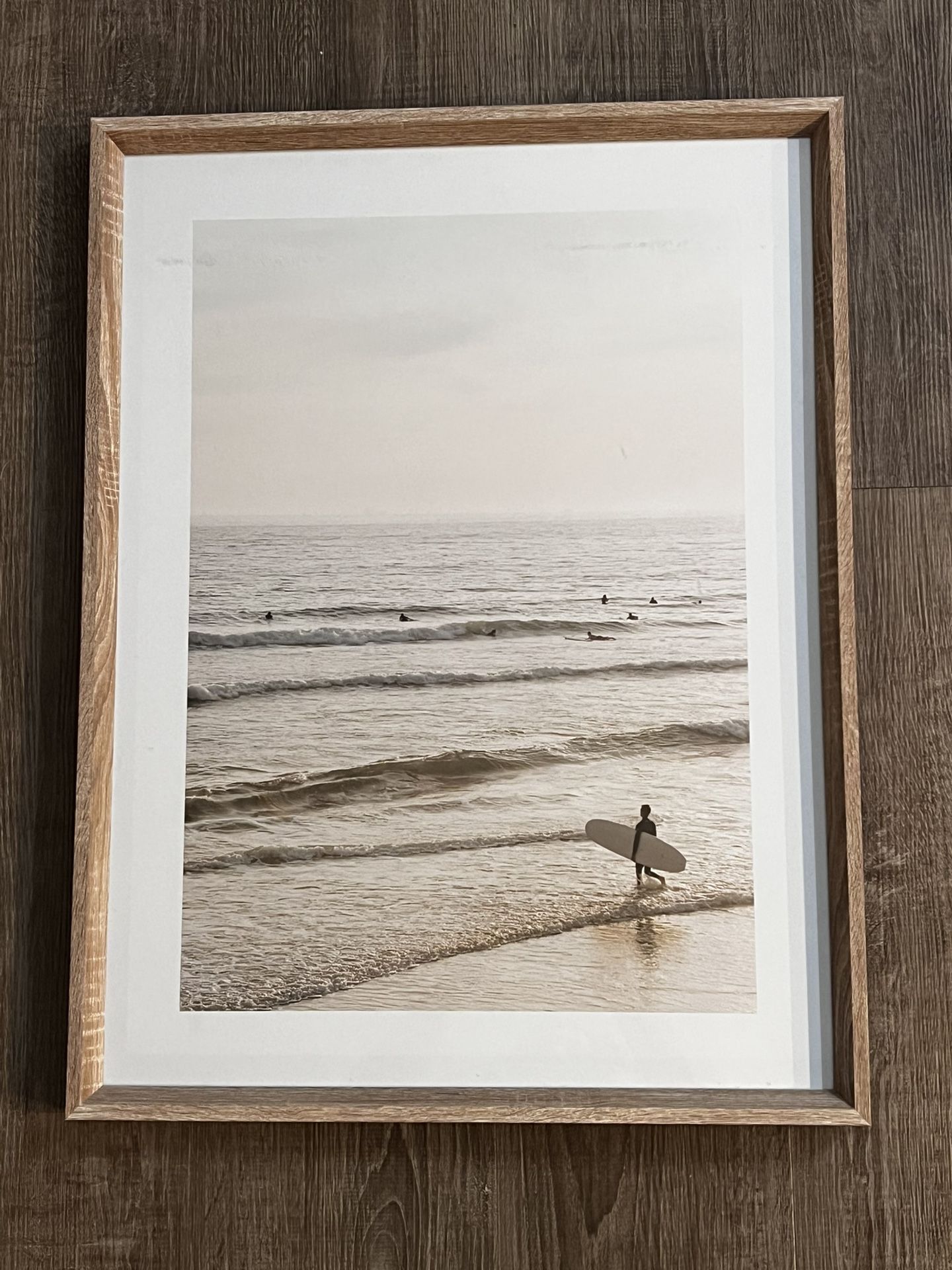 Surf Poster In White Washed Frame