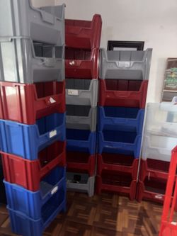 Stackable Totes Bins Containers Storage Shelves 