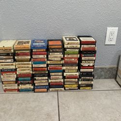 Lot Of 92 Vintage 8 Track tapes