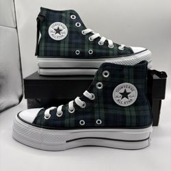New Converse Womens Chuck Taylor All Star Lift Platform High Plaid Size 6 And 7