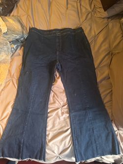 Womens plus size Dark Wash Flare Leg pants
