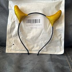 New In Package Gold Horns Headband Halloween Costume