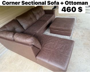 Corner Sofa with Ottoman